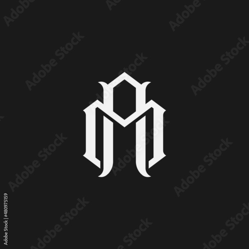 Initial MA AM M A Monogram Logo Template Vector Illustration Isolated in Black White Background