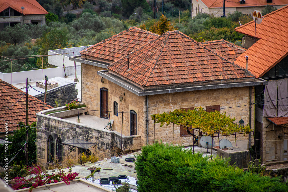Deir El Qamar village beautiful green landscape and old architecture in mount Lebanon Middle east Deir El Qamar village beautiful green landscape and old architecture in mount Lebanon Middle east