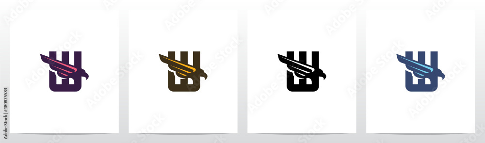 Eagle Head And Wing On Letter Logo Design W Eagle Head And Wing On Letter Logo Design W