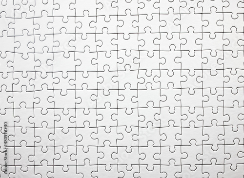 close-up empty white puzzle background with copy space