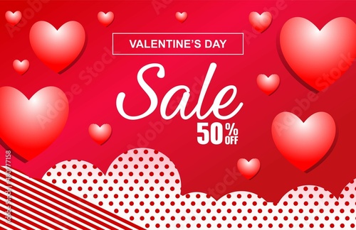 Valentines day big sale concept background vector design template