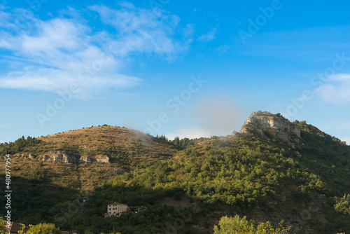  Mist ascended from the valley.