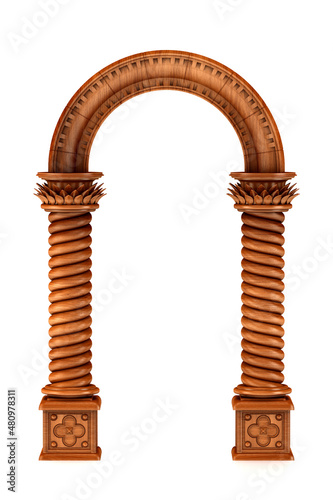 Wood arch with columns
