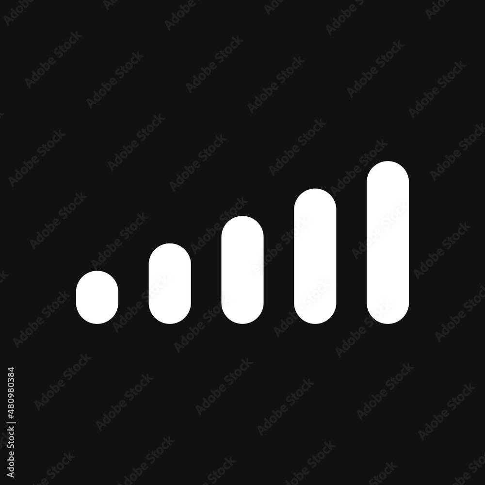 Mobile signal vector icon on grey background Mobile signal vector icon on grey background