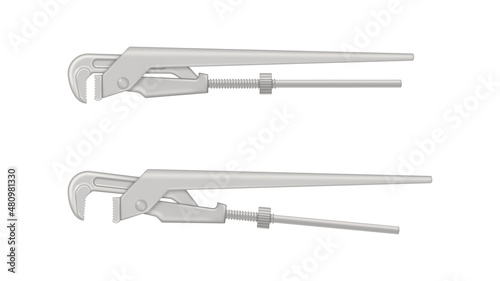 Gas wrench isolated on white background. Vector illustration.