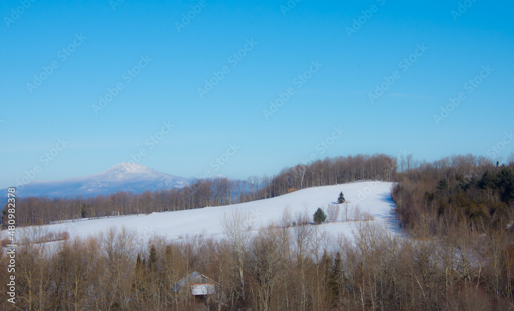 A winter countryside landscape in the province of Quebec, Canada A winter countryside landscape in the province of Quebec, Canada