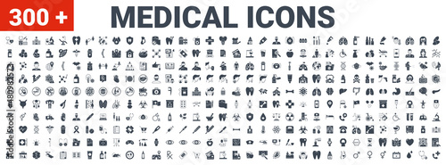 Medical Vector Icons Set. Glyph Icons, Sign and Symbols in Solid Design. Medicine, Health Care and Coronavirus COVID 19 pandemic. Mobile Concepts and Web Apps. Modern Infographic Logo and Pictogram photo