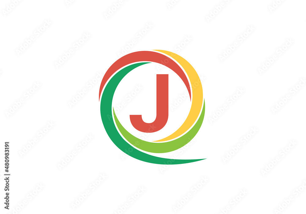 letter J rounded logo letter design vector image letter J rounded logo letter design vector image