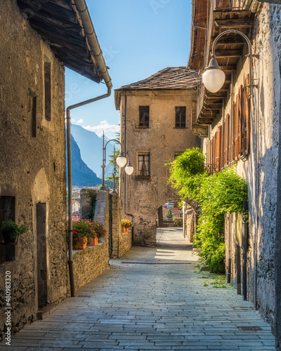 The picturesque village of Bard in Aosta Valley, northern Italy, on summer afternoon.