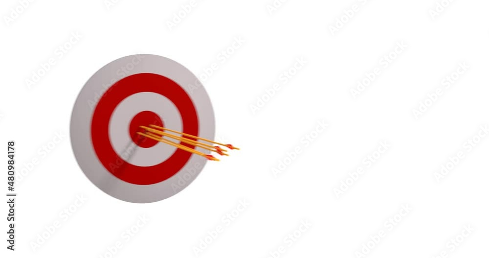 The arrows hit the target. The concept of achieving success. 3D render. The arrows hit the target. The concept of achieving success. 3D render.