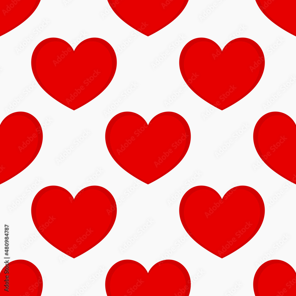 Red hearts seamless pattern.