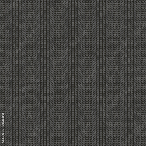 Stylish Knit. Grey Knitted Texture. Woolen Pullover Tricot Print. Winter Fabric Pattern