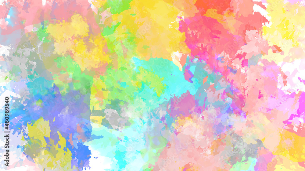 Pastel colors watercolor illustration painting brush strokes