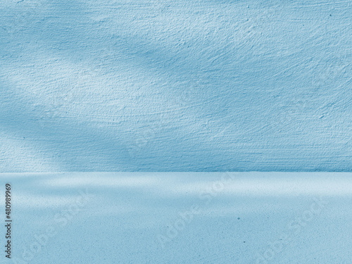 Blue concrete background for product presentation
