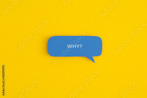 Paper speech bubble with the word 
