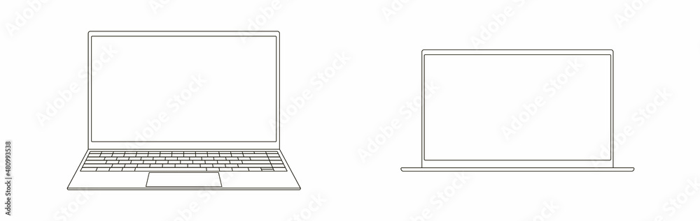 Realistic laptop set. Laptops mockup. Vector illustration. Realistic laptop set. Laptops mockup. Vector illustration.