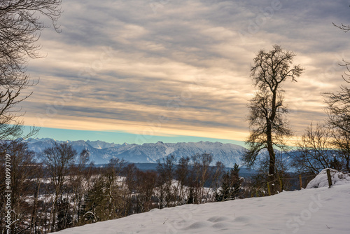 Landschaft, Alpen, Wolkendecke, Wolken, Hohenpeissenberg