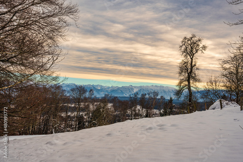 Landschaft, Alpen, Wolkendecke, Wolken, Hohenpeissenberg © aBSicht