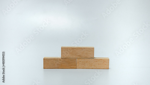 Fototapeta Naklejka Na Ścianę i Meble -  wooden block jenga on white background