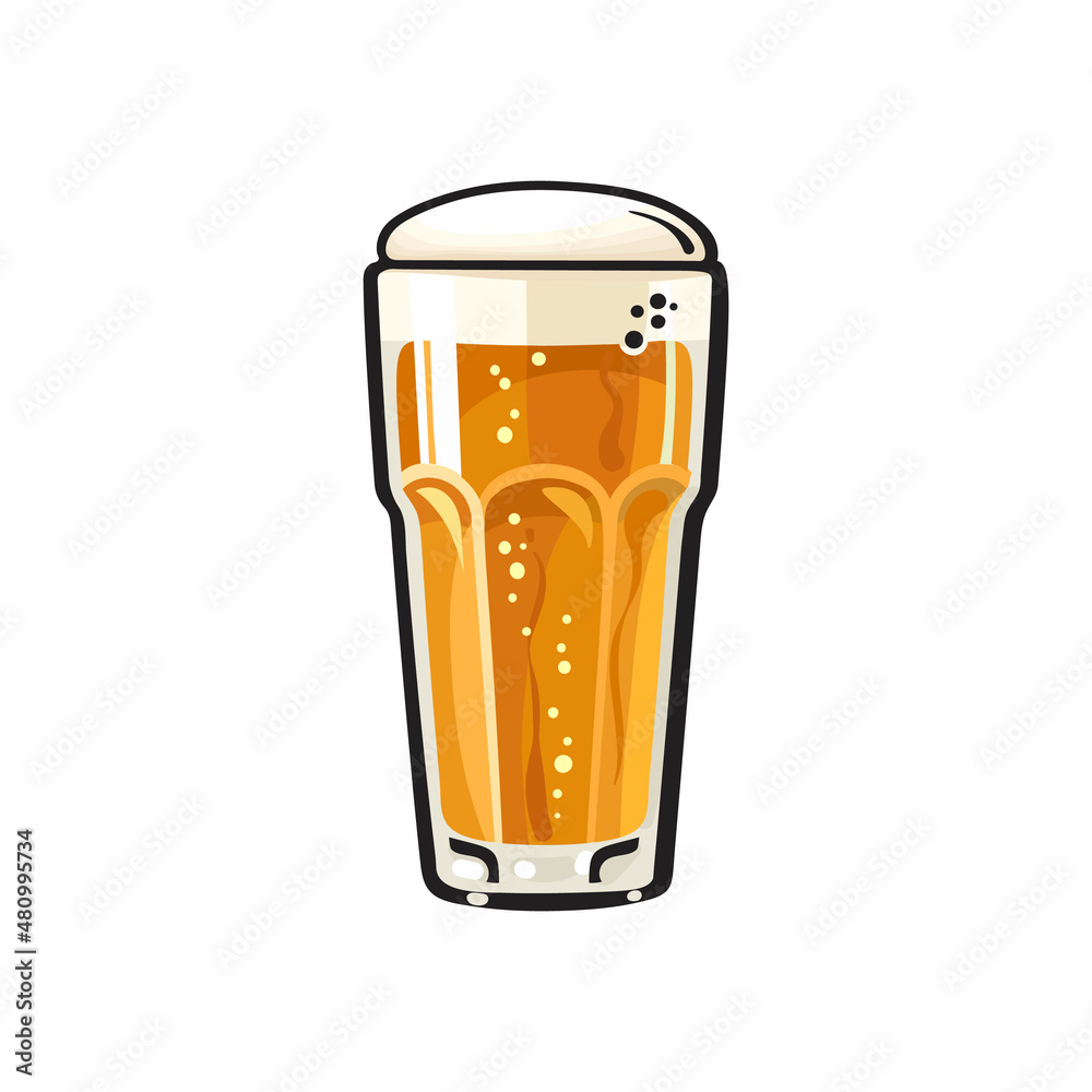 Tumbler beer glass. Hand drawn vector illustration isolated on white. Tumbler beer glass. Hand drawn vector illustration isolated on white.