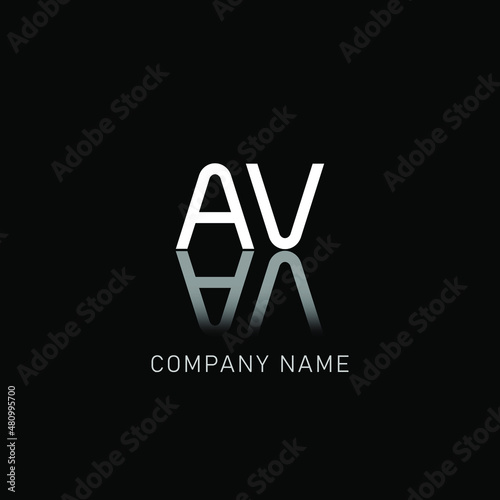  AV Letter Logo Design Template vector. V A logo design, and icon.