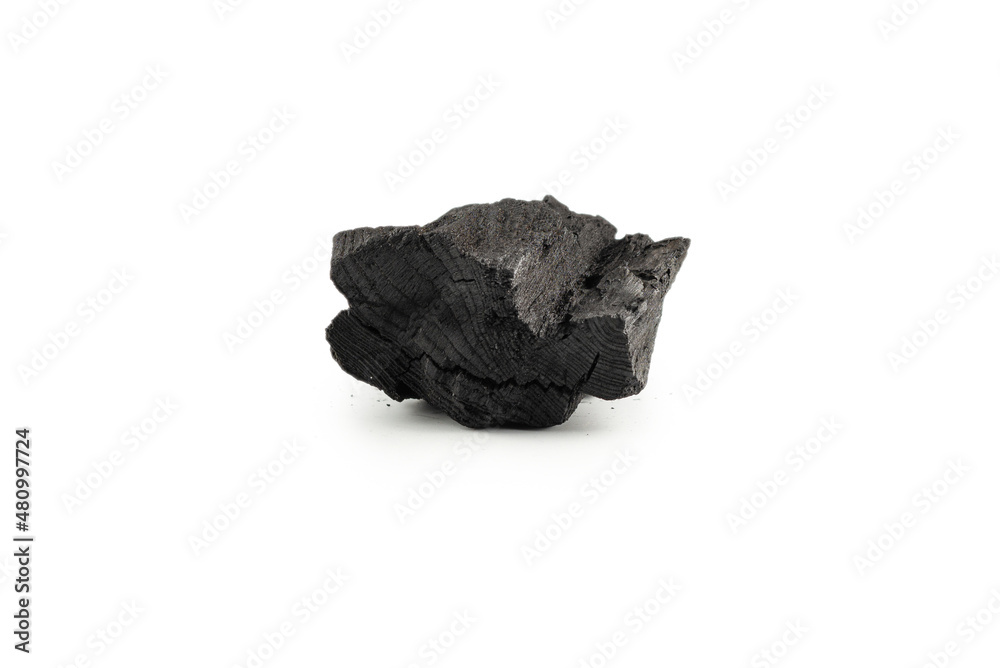 Black oak coal isolated on white background. Black oak coal isolated on white background.