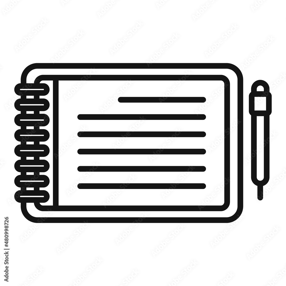 Notepad icon outline vector. Write paper Notepad icon outline vector. Write paper