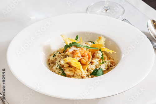 italian risotto with shrimps and fish