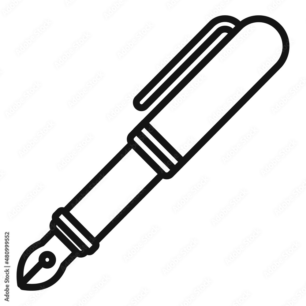Ink pen icon outline vector. Text write