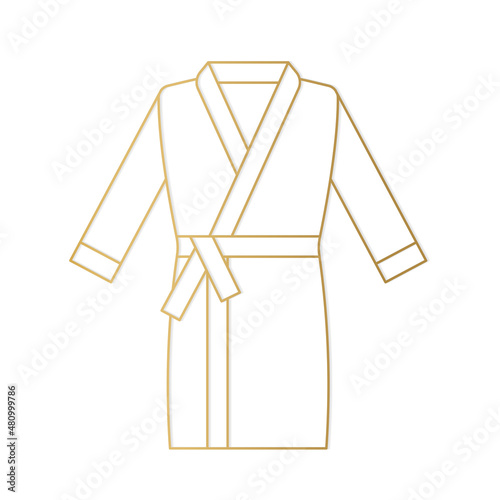 golden icon of bathrobe- vector illustration