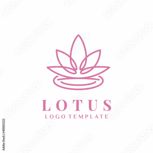 Lotus Flower logo with line art style design inspiration