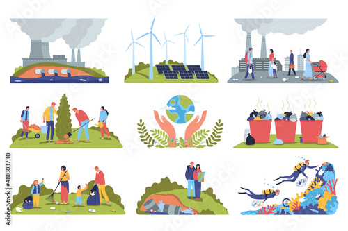 Ecology Pollution Compositions Set