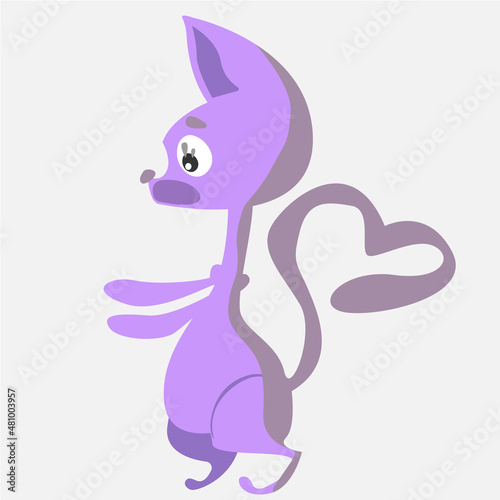 a cat with a heart-shaped tail