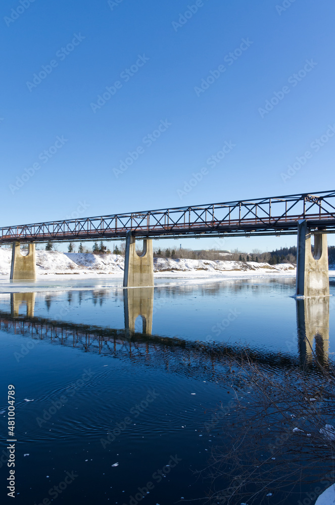A Bridge over the North Saskatchewan River in Winter