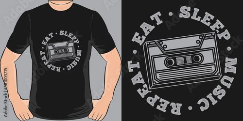 This Eat Sleep Music Repeat design is perfect for print and merchandising.
You can print this design on a T-Shirt, Hoodie, Poster, Sticker, Pillow and more merchandising according to your needs.