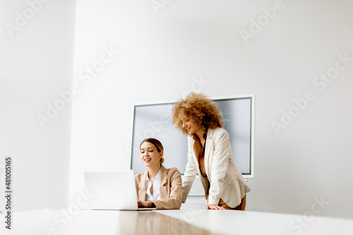 Young businesswomen discuss...