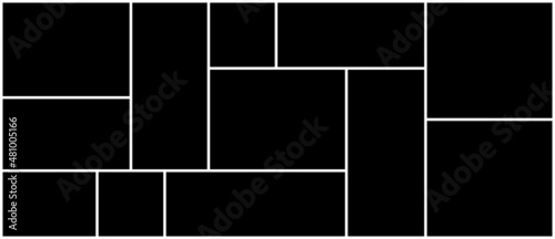 Collage on a black background for your photos. Photo frame. Vector illustration