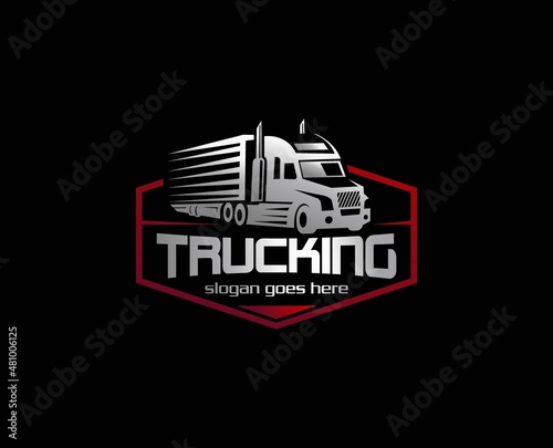 truck logo template vector for cargo, delivery, Express Logistic business icon illustration