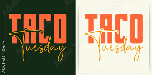 Taco lettering with vector illustration Cinco de mayo funny hand-drawn typography Set of taco lettering with vector illustration cinco de mayo funny hand drawn typography 