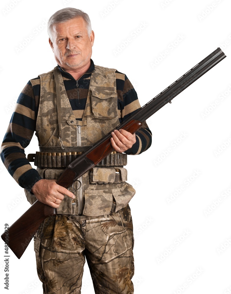 Man hunting with big gun Man hunting with big gun
