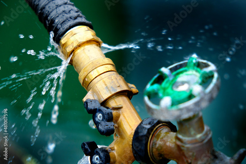 Tablou pe pânză Leaky Faucet Spraying Water