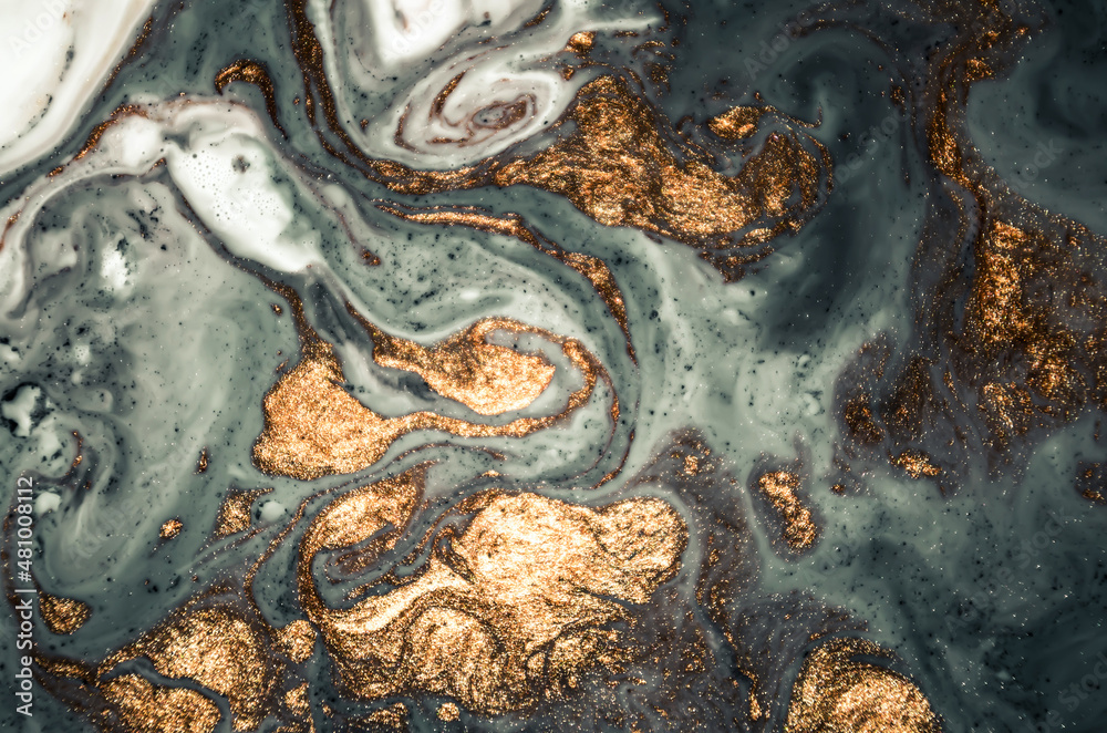Fototapeta premium Ripples of agate. Treasury of art. Swirls of marble. Abstract fantasia with golden powder. Extra special and luxurious- ORIENTAL ART. Natural luxury.