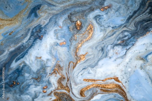 Ripples of agate. Treasury of art. Swirls of marble. Abstract fantasia with golden powder. Extra special and luxurious- ORIENTAL ART. Natural luxury. © CARACOLLA