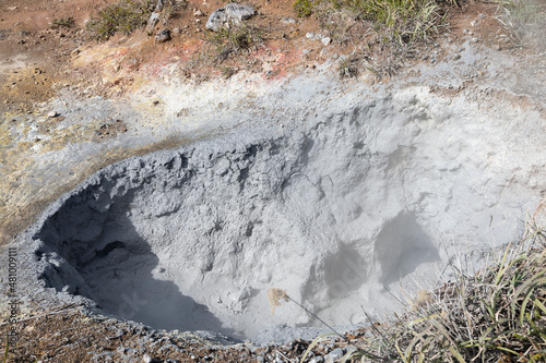 Crater with hot volcanic mud. Iturup. Southern Kuriles photo