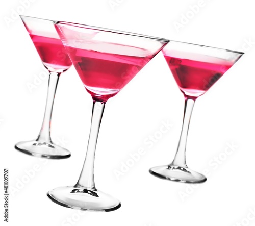 Martini Cocktail or cosmopolitan in Glasses