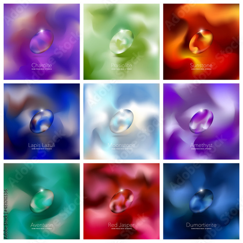 Set semiprecious stone Charoite