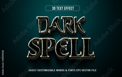 Dark spell 3d editable text style effect
