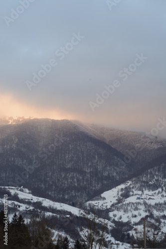 winter landscape in the Carpathian mountains  © EvhKorn