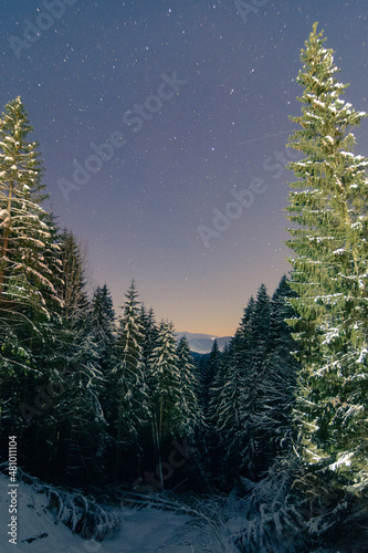 Moutains at night in winter © EvhKorn