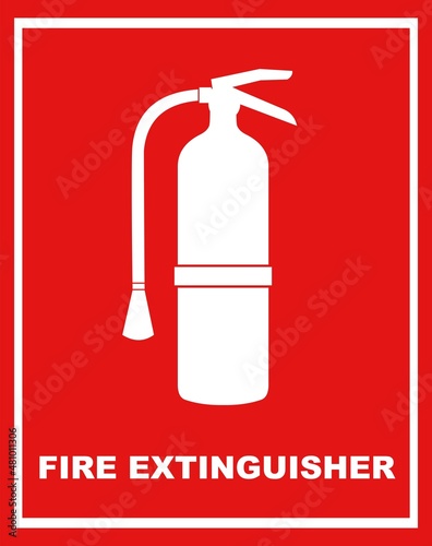 Vector illustration of the signaling of a fire extinguisher